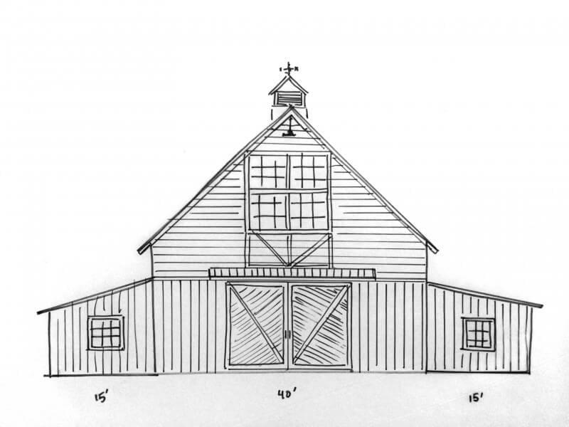 Wildflower Barn exterior sketch